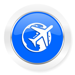 travel blue glossy web icon