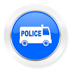 police blue glossy web icon