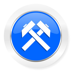 mining blue glossy web icon