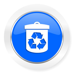 recycle blue glossy web icon