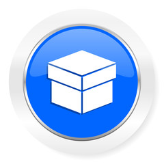 box blue glossy web icon