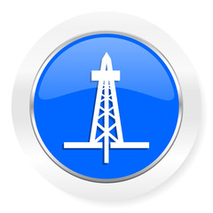 drilling blue glossy web icon