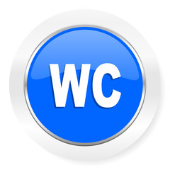 toilet blue glossy web icon