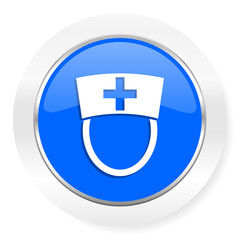nurse blue glossy web icon
