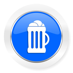 beer blue glossy web icon