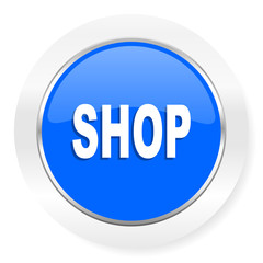 shop blue glossy web icon