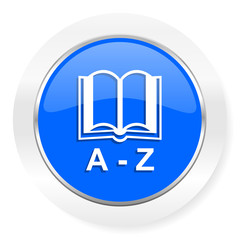 dictionary blue glossy web icon