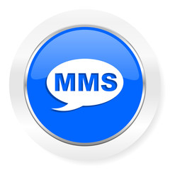 mms blue glossy web icon