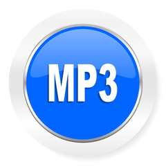 mp3 blue glossy web icon