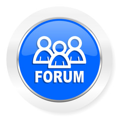 forum blue glossy web icon