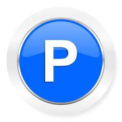 parking blue glossy web icon