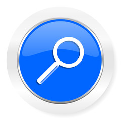 search blue glossy web icon
