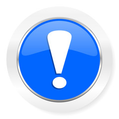 exclamation sign blue glossy web icon