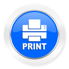 printer blue glossy web icon