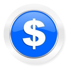 dollar blue glossy web icon