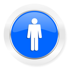 male blue glossy web icon