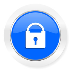 padlock blue glossy web icon
