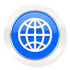 earth blue glossy web icon