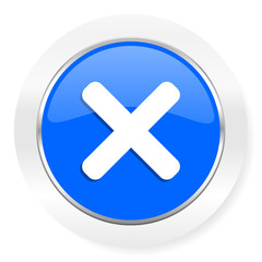 cancel blue glossy web icon