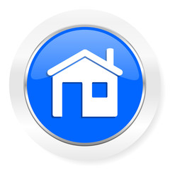 house blue glossy web icon
