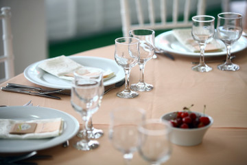 Dinner in a restaurant