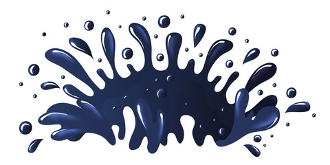 Fototapeta premium Ink splashes. Vector illustration on white background