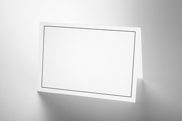 Blank folded card with black frame