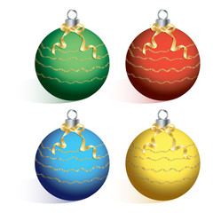 Christmas ball on white background cutout vector.