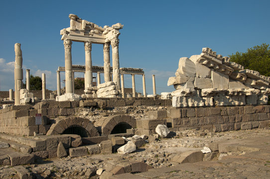 Temple of Trajan at Acropolis of Pergamon in Izmir, Turkey