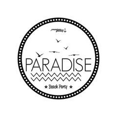 Simple Stylish Black And White Beach Related Label