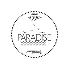 Simple Stylish Black And White Beach Related Label