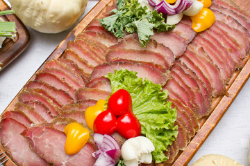 Meat slices texture.