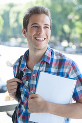 Student wearing backpack