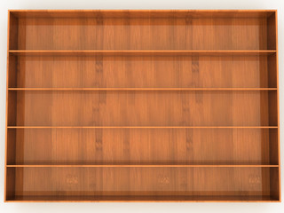 Empty wooden shelf