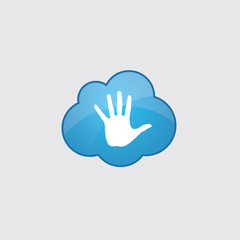 Fototapeta na wymiar Blue cloud arm icon.