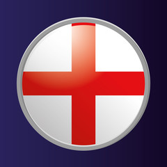 Button Of England's Flag Isolated On Background