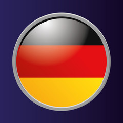 Button Of Germany's Flag Isolated On Background