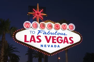 Foto auf Acrylglas Las Vegas Schildernacht © trekandphoto