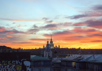 Obraz premium sunset over Moscow