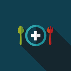 Obraz premium eat health flat icon with long shadow