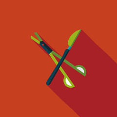 Surgical Instrument flat icon with long shadow