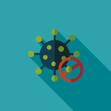 virus flat icon with long shadow