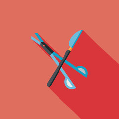 Surgical Instrument flat icon with long shadow