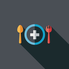 Fototapeta premium eat health flat icon with long shadow