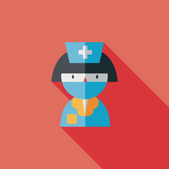 Medicine nurses flat icon with long shadow
