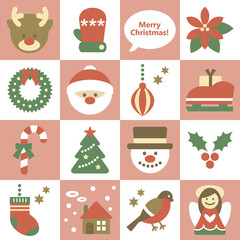 Seamless pattern of Xmas elements