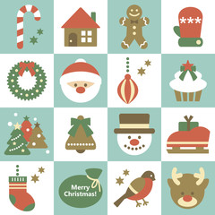 Seamless pattern of christmas elements