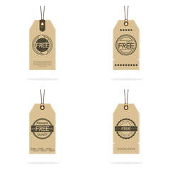 Set Of Vintage Style Sale Tags Design Isolated