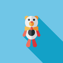 teddy bear flat icon with long shadow