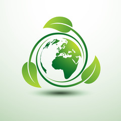 Green earth concept with leaves,vector illustration